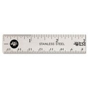 Westcott® Stainless Steel Office Ruler With Non Slip Cork Base, Standard/Metric, 6" Long Item: ACM10414