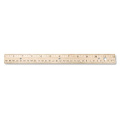Westcott® Three-Hole Punched Wood Ruler English and Metric With Metal Edge, 12" Long Item: ACM10702