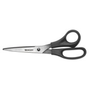 Westcott® All Purpose Stainless Steel Scissors, 8" Long, 3.5" Cut Length, Black Straight Handle Item: ACM16907