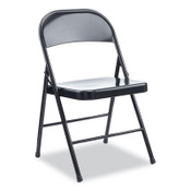 Alera® Armless Steel Folding Chair, Supports Up to 275 lb, Black Seat, Black Back, Black Base, 4/Carton Item: ALECA941