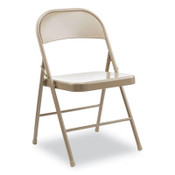 Alera® Armless Steel Folding Chair, Supports Up to 275 lb, Tan Seat, Tan Back, Tan Base, 4/Carton Item: ALECA945