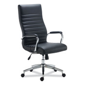 Alera® Alera Eddleston Leather Manager Chair, Supports Up to 275 lb, Black Seat/Back, Chrome Base Item: ALEED41B19