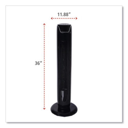Alera® 36" 3-Speed Oscillating Tower Fan with Remote Control, Plastic, Black Item: ALEFAN363