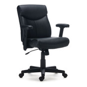 Alera® Alera Harthope Leather Task Chair, Supports Up to 275 lb, Black Seat/Back, Black Base Item: ALEHH42B19