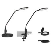 Alera® Clamp-On, 3 Diopter LED Desktop Magnifier, 6.88w x 16.63d x 16.75h, Black Item: ALELEDM765B
