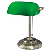 Alera® Traditional Banker's Lamp, Green Glass Shade, 10.5w x 11d x 13h, Antique Brass Item: ALELMP557AB