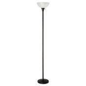 Alera® Floor Lamp, 71" High, Translucent Plastic Shade, 11.25w x 11.25d x 71h, Matte Black Item: ALELMPF72B