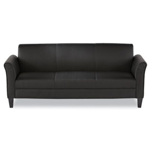 Alera® Alera Reception Lounge Furniture, 3-Cushion Sofa, 77w x 31.5d x 32h, Black Item: ALERL21LS10B