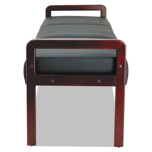 Alera® Alera Reception Lounge WL Series Bench, Three-Seater, 65.75w x 22.25d x 22.88h, Black/Mahogany Item: ALERL2419M