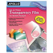 Apollo® Quick-Dry Color Inkjet Transparency Film with Handling Strip, 8.5 x 11, 50/Box Item: APOCG7031S