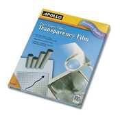 Apollo® Plain Paper Transparency Film, 8.5 x 11, Black on Clear, 100/Box Item: APOPP100C