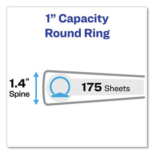 Avery® Economy View Binder with Round Rings , 3 Rings, 1" Capacity, 11 x 8.5, Black, (5710) Item: AVE05710
