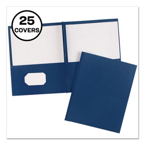Avery® Two-Pocket Folder, Prong Fastener, 0.5" Capacity, 11 x 8.5, Dark Blue, 25/Box Item: AVE47975