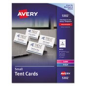 Avery® Small Tent Card, White, 2 x 3.5, 4 Cards/Sheet, 40 Sheets/Pack Item: AVE5302