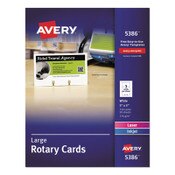 Avery® Large Rotary Cards, Laser/Inkjet, 3 x 5, White, 3 Cards/Sheet, 150 Cards/Box Item: AVE5386