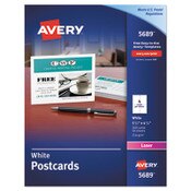 Avery® Printable Postcards, Laser, 80 lb, 4.25 x 5.5, Uncoated White, 200 Cards, 4 Cards/Sheet, 50 Sheets/Box Item: AVE5689