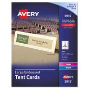 Avery® Large Embossed Tent Card, Ivory, 3.5 x 11, 1 Card/Sheet, 50 Sheets/Pack Item: AVE5915