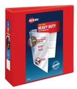 Avery® Heavy-Duty View Binder with DuraHinge and Locking One Touch EZD Rings, 3 Rings, 3" Capacity, 11 x 8.5, Red, 4/Carton Item: AVE79325CT