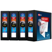 Avery® Heavy-Duty View Binder with DuraHinge and One Touch EZD Rings, 3 Rings, 3" Capacity, 11 x 8.5, Black, 4/Carton Item: AVE79693CT