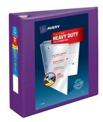 Avery® Heavy-Duty View Binder with DuraHinge and One Touch EZD Rings, 3 Rings, 3" Capacity, 11 x 8.5, Purple, 4/Carton Item: AVE79810CT