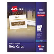 Avery® Note Cards with Matching Envelopes, Inkjet, 85 lb, 4.25 x 5.5, Matte White, 60 Cards, 2 Cards/Sheet, 30 Sheets/Pack Item: AVE8315