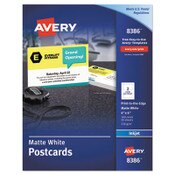 Avery® Printable Postcards, Inkjet, 85 lb, 4 x 6, Matte White, 100 Cards, 2 Cards/Sheet, 50 Sheets/Box Item: AVE8386