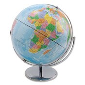 Advantus 12-Inch Globe with Blue Oceans, Silver-Toned Metal Desktop Base, Full-Meridian Item: AVT30502