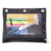 Advantus Binder Pencil Pouch, 10 x 7.38, Black/Clear Item: AVT67024