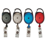 Advantus Carabiner-Style Retractable ID Card Reel, 30" Extension, Assorted Colors, 20/Pack Item: AVT75552