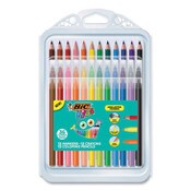 BIC® Kids Coloring Combo Pack in Durable Case, 12 Each: Colored Pencils, Crayons, Markers Item: BICBKXP36AST