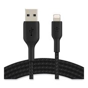 Belkin® BOOST CHARGE Braided Apple Lightning to USB-A ChargeSync Cable, 6.6 ft, Black Item: BLKCAA002BT2MBK