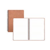 Blue Sky® ASMBLD Faux Leather Wirebound Notebook, 1-Subject, Medium/College Rule, Tan Cover, (80) 8.5 x 5.75 Sheets Item: BLS150538