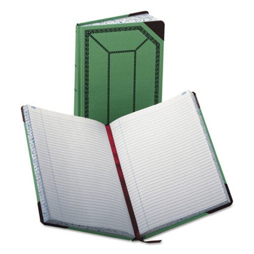 Boorum & Pease® Account Record Book, Record-Style Rule, Green/Black/Red Cover, 12.13 x 7.44 Sheets, 300 Sheets/Book Item: BOR6718300R