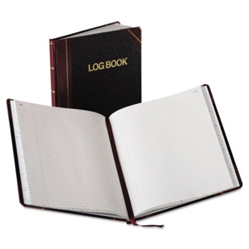 Boorum & Pease® Log Book, List-Management Format with Medium/College Rule, Black/Red Cover, (150) 10.13 x 7.78 Sheets Item: BORG21150R