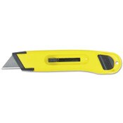 Stanley® Plastic Light-Duty Utility Knife with Retractable Blade, 6" Plastic Handle, Yellow Item: BOS10065