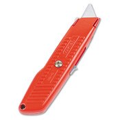 Stanley® Interlock Safety Utility Knife with Self-Retracting Round Point Blade, 5.63" Metal Handle, Red Orange Item: BOS10189C