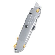 Stanley® Quick-Change Utility Knife with Twine Cutter and (3) Retractable Blades, 6" Metal Handle, Gray, 6/Box Item: BOS10499BX