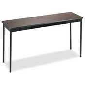 Barricks Utility Table, Rectangular, 60w x 18d x 30h, Walnut/Black Item: BRKUT1860WA