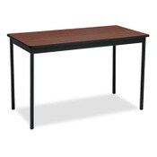 Barricks Utility Table, Rectangular, 48w x 24d x 30h, Walnut/Black Item: BRKUT244830WA