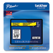 Brother P-Touch® TZe Laminated Removable Label Tapes, 0.35" x 26.2 ft, Black on Yellow Item: BRTTZE621CS