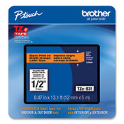 Brother P-Touch® TZe Laminated Removable Label Tapes, 0.47" x 26.2 ft, Black on Orange Item: BRTTZEB31CS