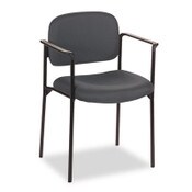 HON® VL616 Stacking Guest Chair with Arms, Fabric Upholstery, 23.25" x 21" x 32.75", Charcoal Seat, Charcoal Back, Black Base Item: BSXVL616VA19