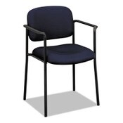 HON® VL616 Stacking Guest Chair with Arms, Fabric Upholstery, 23.25" x 21" x 32.75", Navy Seat, Navy Back, Black Base Item: BSXVL616VA90