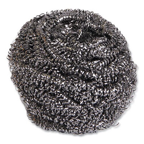 Boardwalk® Stainless Steel Scrubber, Large Size, 2.5 x 2.75, Steel Gray, 12/Carton Item: BWK50