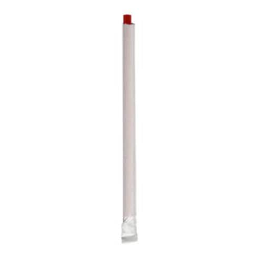 Boardwalk® Wrapped Giant Straws, 7.75", Polypropylene, Red, 7,200/Carton Item: BWKGSTW775RD