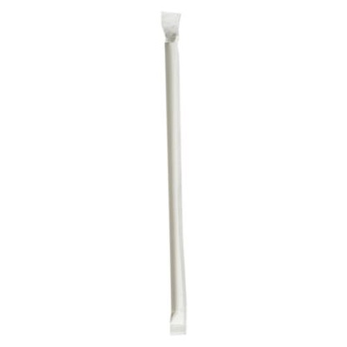 Boardwalk® Wrapped Jumbo Paper Straws, 7.75", Paper, White, 1,280/Carton Item: BWKPPRSTRWIW