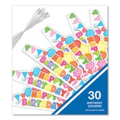 Carson-Dellosa Education Student Crown, Birthday, 14.5 x 5.13, Assorted Colors, 30/Pack Item: CDP101100