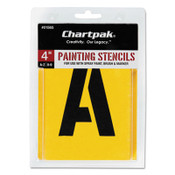 Chartpak® Professional Lettering Stencils, Painting Stencil Set, A-Z Set/0-9, 4", Manila, 35/Set Item: CHA01565