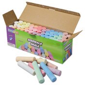 Creativity Street® Sidewalk Chalk, Jumbo Stick, 4" x 1" Diameter, 12 Assorted Colors, 52/Set Item: CKC1752