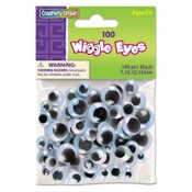 Creativity Street® Wiggle Eyes Assortment, Assorted Sizes, Black, 100/Pack Item: CKC344602
